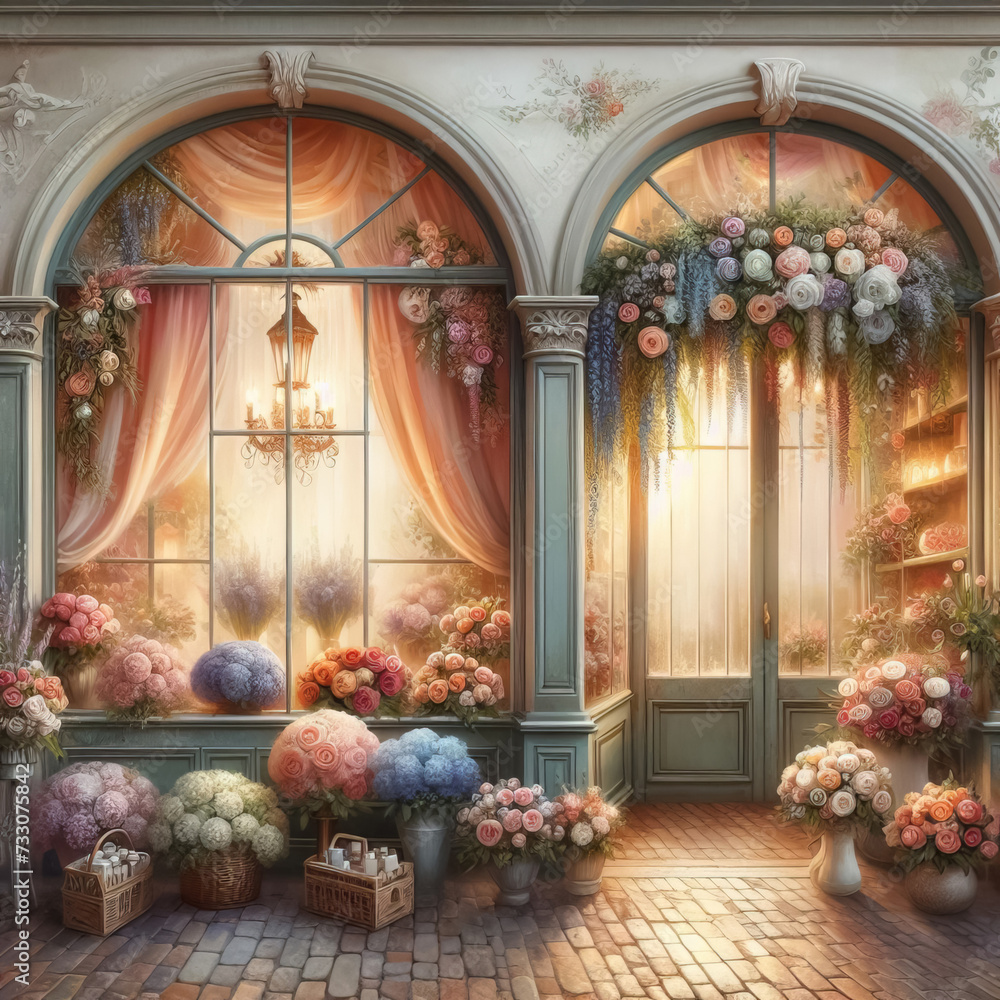 Romantic flower shop