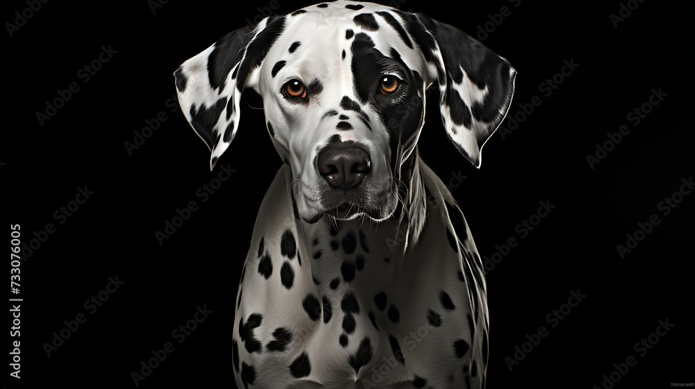 Dalmatian with distinctive black spots
