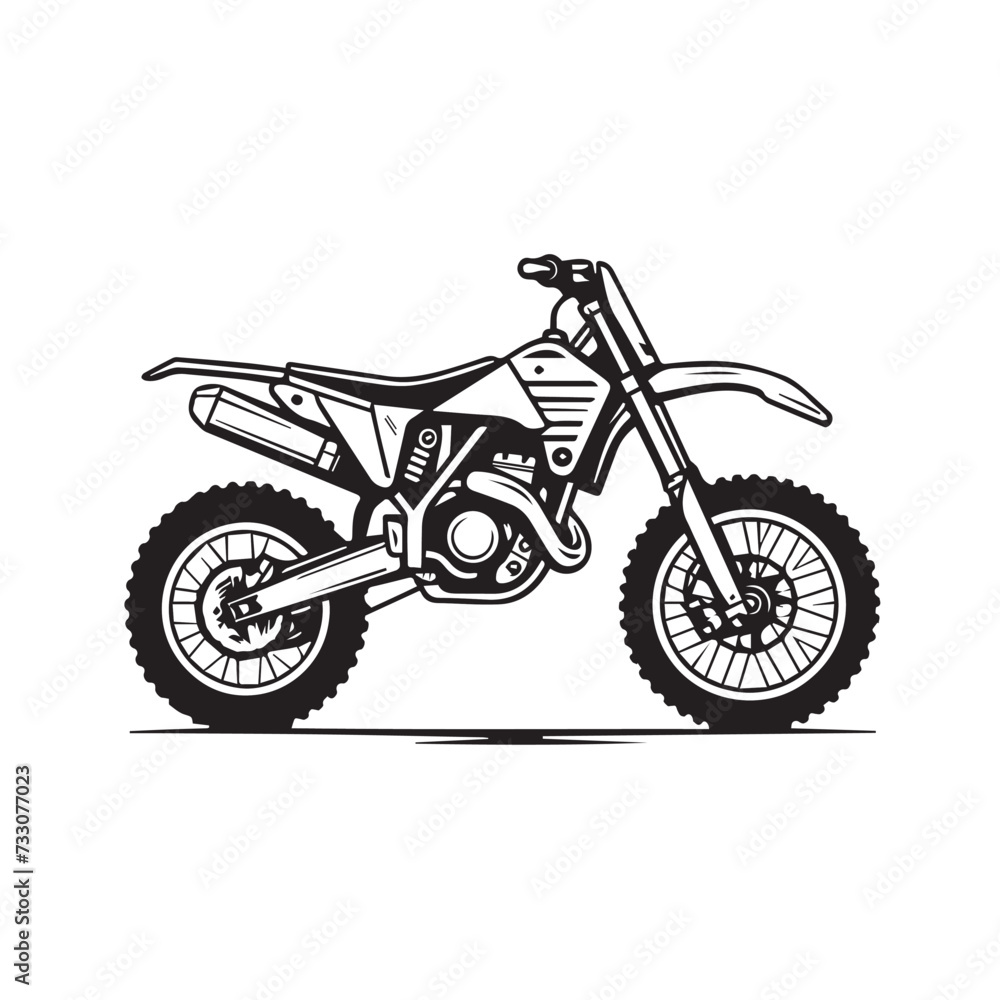 Motocross bike in cartoon, doodle style . Image for t-shirt, web, mobile apps and ui. Isolated 2d vector illustration in logo, icon, sketch style, Eps 10, black and white. AI Generative Motocross bike in cartoon, doodle style . Image for t-shirt, web, mobile apps and ui. Isolated 2d vector illustration in logo, icon, sketch style, Eps 10, black and white. AI Generative
