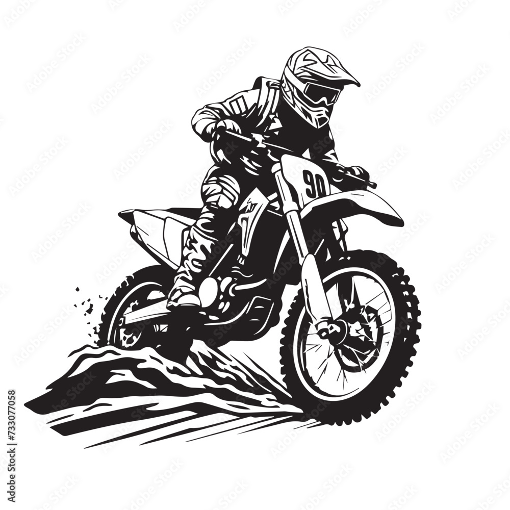 Motocross bike in cartoon, doodle style . Image for t-shirt, web, mobile apps and ui. Isolated 2d vector illustration in logo, icon, sketch style, Eps 10, black and white. AI Generative Motocross bike in cartoon, doodle style . Image for t-shirt, web, mobile apps and ui. Isolated 2d vector illustration in logo, icon, sketch style, Eps 10, black and white. AI Generative