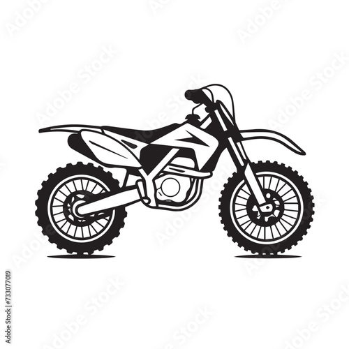 Motocross bike in cartoon  doodle style . Image for t-shirt  web  mobile apps and ui. Isolated 2d vector illustration in logo  icon  sketch style  Eps 10  black and white. AI Generative