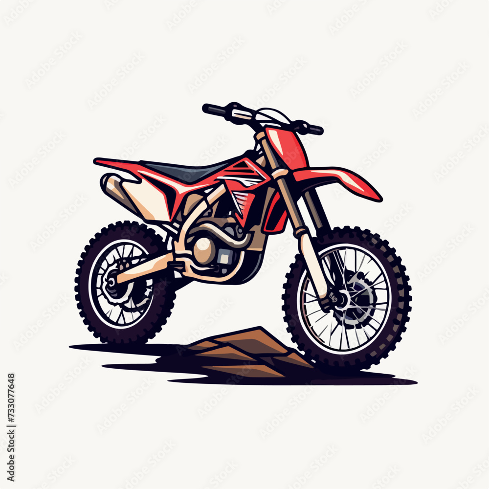 Motocross bike in cartoon, doodle style. Image for t-shirt, web, mobile apps and ui. Isolated 2d vector illustration in logo, icon, sketch style, Eps 10. AI Generative