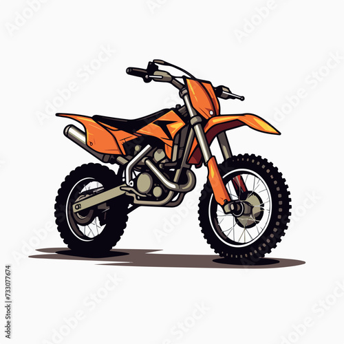 Motocross bike in cartoon  doodle style. Image for t-shirt  web  mobile apps and ui. Isolated 2d vector illustration in logo  icon  sketch style  Eps 10. AI Generative