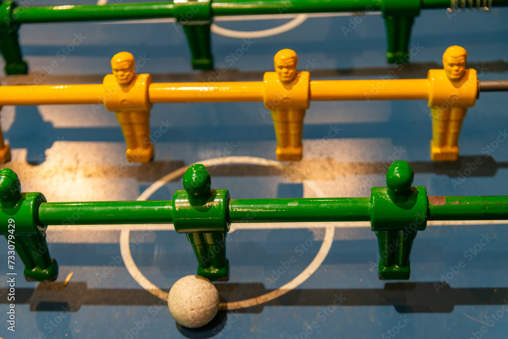 Closeup shot of table football players Closeup shot of table football players
