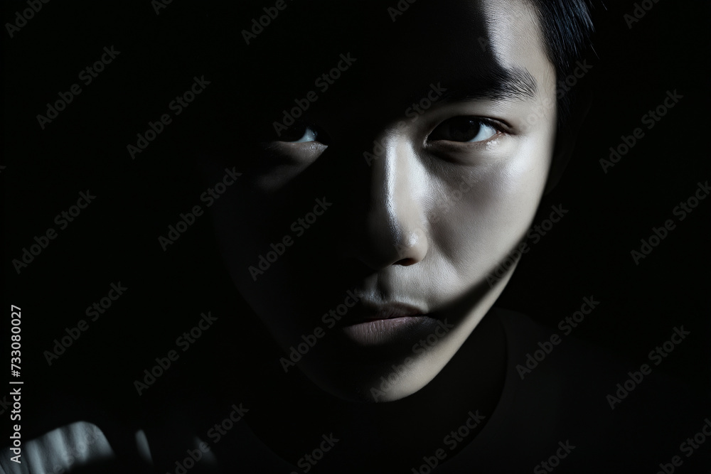 a man standing up in a dark spot looking at his cell phone a man standing up in a dark spot looking at his cell phone