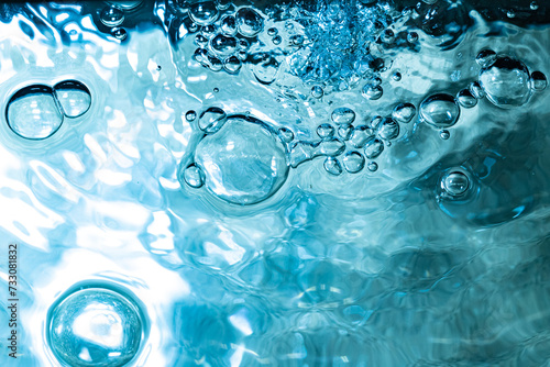 Water bubbles abstract bokeh light in the pool