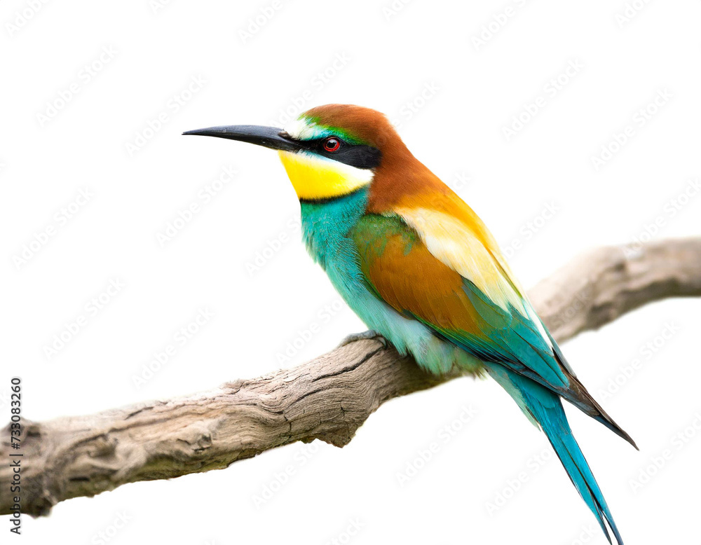 Bienenfresser Vogel isoliert auf weißen Hintergrund, Freisteller Bienenfresser Vogel isoliert auf weißen Hintergrund, Freisteller