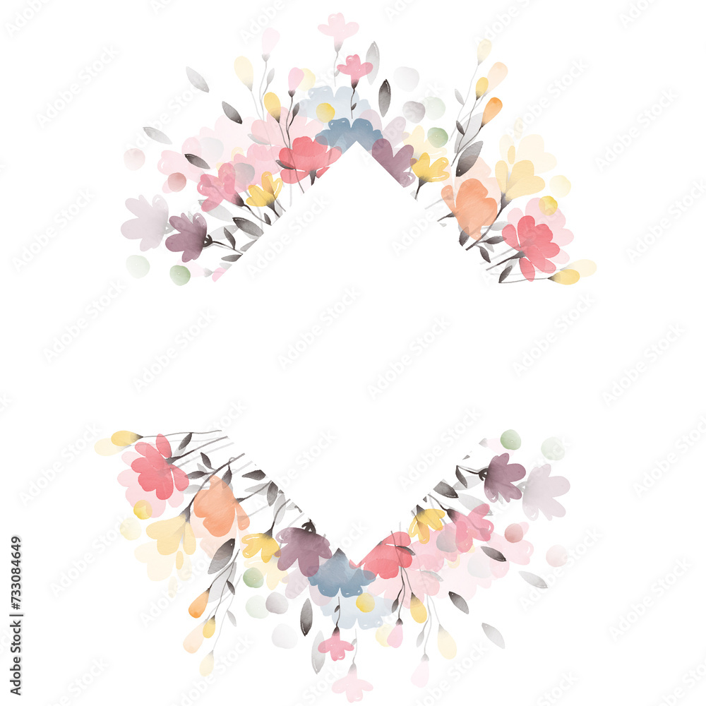 my dreamy flowers high resulotion PNG transparent background border frame series 