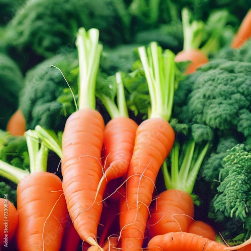 AI generated illustration of fresh ripe carrots