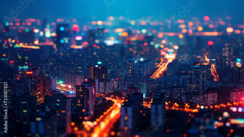 Cityscape at night.