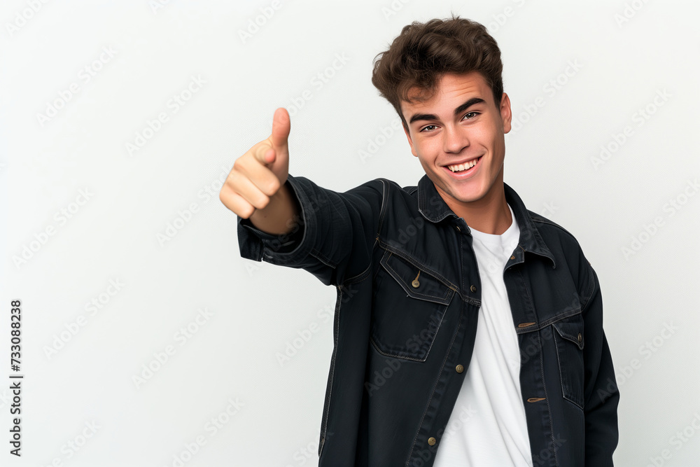 All Smiles and Approval, Young Man Giving Thumbs Up All Smiles and Approval, Young Man Giving Thumbs Up