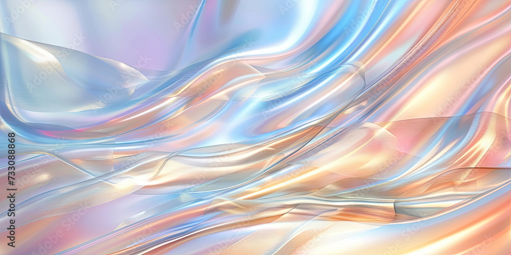 Sunlight flare background with light refraction and reflection. rainbow foil texture. Soft holographic pastel unicorn marble background
