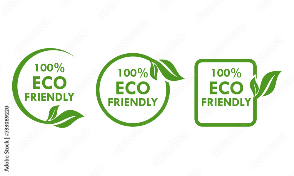 100 percen eco friendly design logo template illustration 100 percen eco friendly design logo template illustration