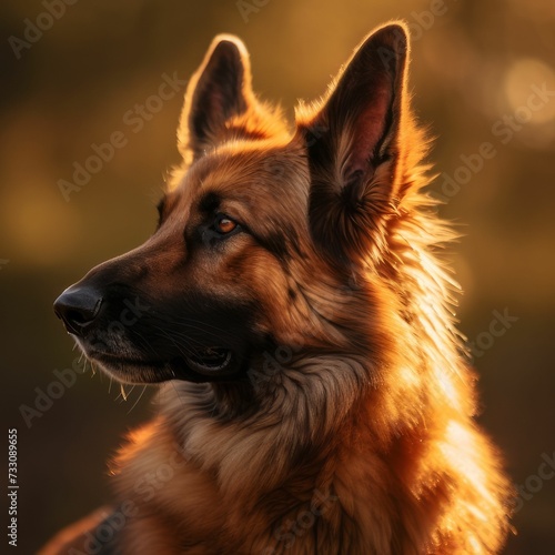 AI generated German Shepherd Dog against blurred background