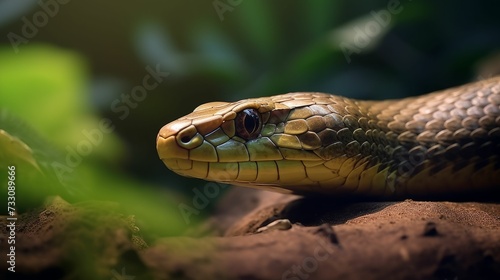 AI generated snake coiled on the ground