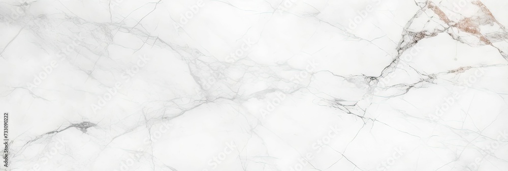 Empty white marble surface with grayish cracked patterns. AI-generated. - obrazy, fototapety, plakaty 