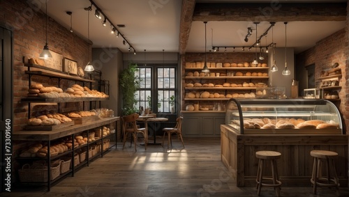 Fototapeta Naklejka Na Ścianę i Meble -  interior design of breed and bakery shop