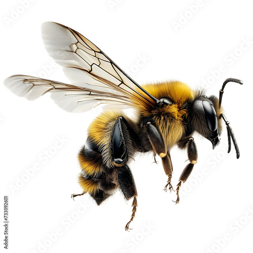 a stunning bee is flying, isolated on transparent background © john