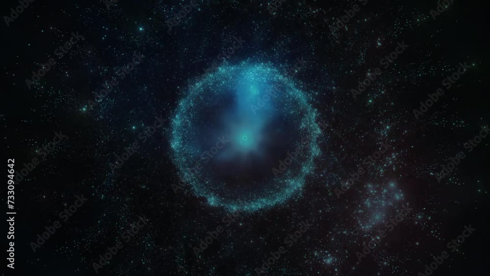 Blue particles circling galaxy animation Blue particles circling galaxy animation