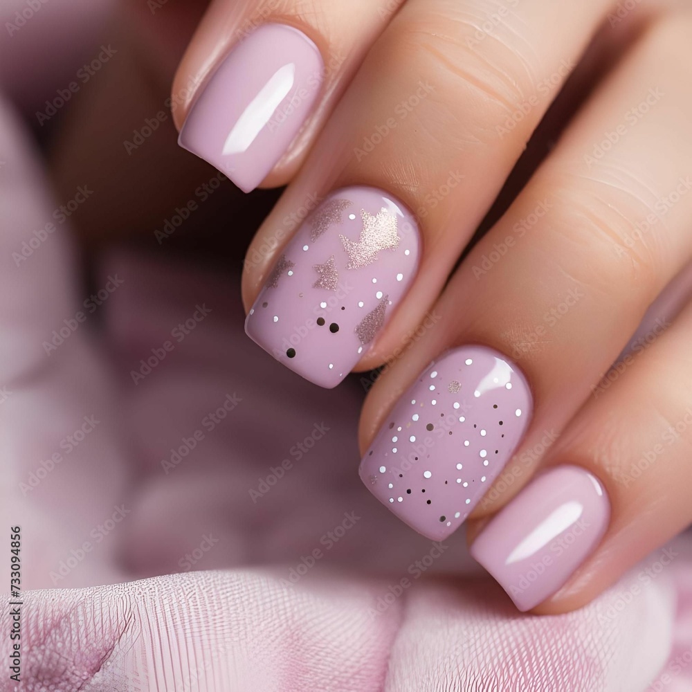 AI generated illustration of a close-up of a manicure with a sparkly design AI generated illustration of a close-up of a manicure with a sparkly design