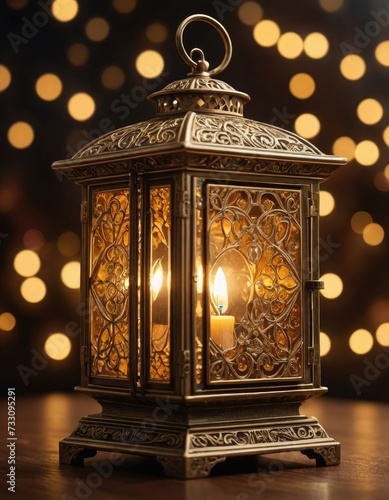 Lantern Symphony  Golden Bokeh Lights in Ramadan s Glow