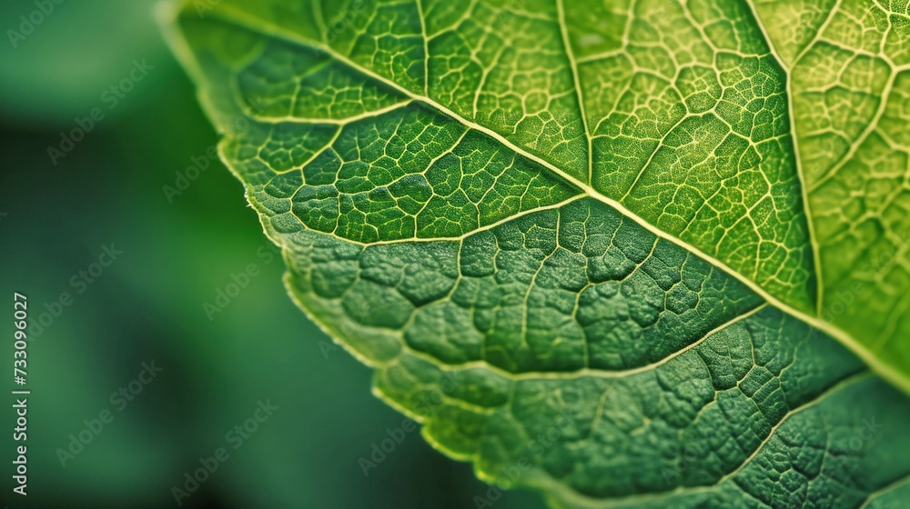 Green leaf detail in macro view. AI generated. Green leaf detail in macro view. AI generated.