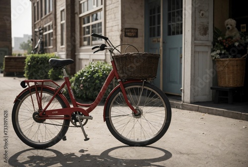 Classic bicycle on a street in a European town © Luis Eduardo