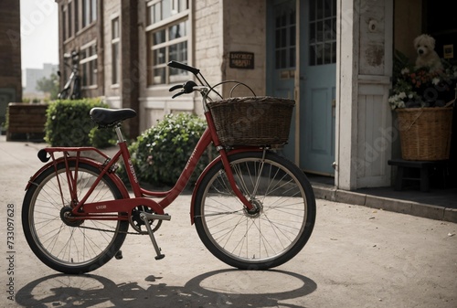 Classic bicycle on a street in a European town