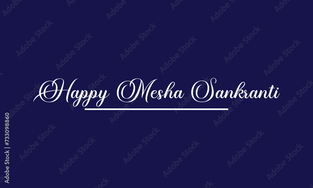 Happy Mesha Sankranti Text illustration Design