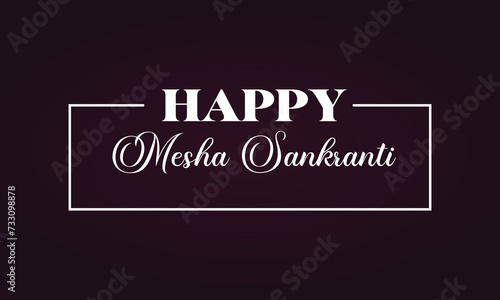 Happy Mesha Sankranti Text illustration Design photo