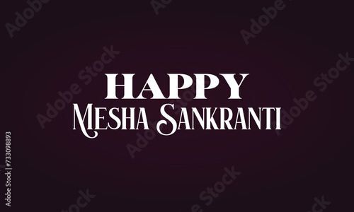 Happy Mesha Sankranti Text illustration Design