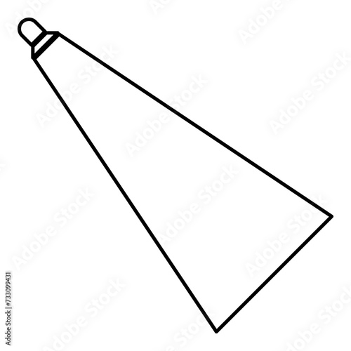 Floodlight light effects searchlight lamp illumination light projector contour outline line icon black color vector illustration image thin flat style