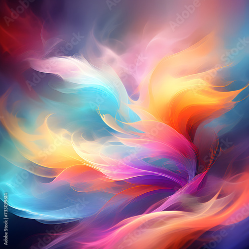 Mesmerizing Dance of Colors: Abstract Composition with Swirls of Wild, Vibrant Smoke Interlocking - Dynamic Artistry