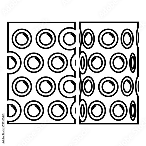 Air bubble wrap film for cushioning fragile packaging shockproof plastic roll polyethylene cargo safety concept contour outline line icon black color vector illustration image thin flat style