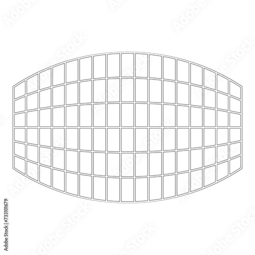 Rectangle in projection grid checkered contour outline line icon black color vector illustration image thin flat style
