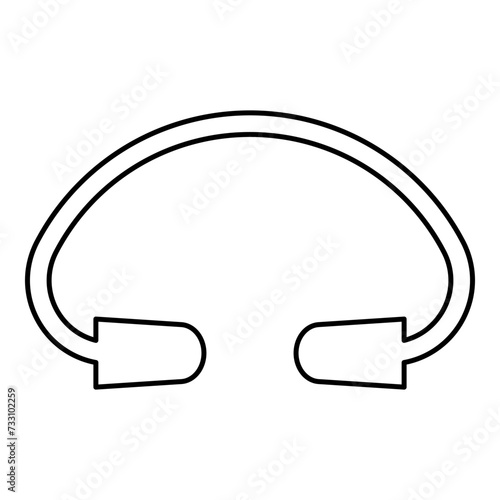 Earplug ear plug protection device contour outline line icon black color vector illustration image thin flat style