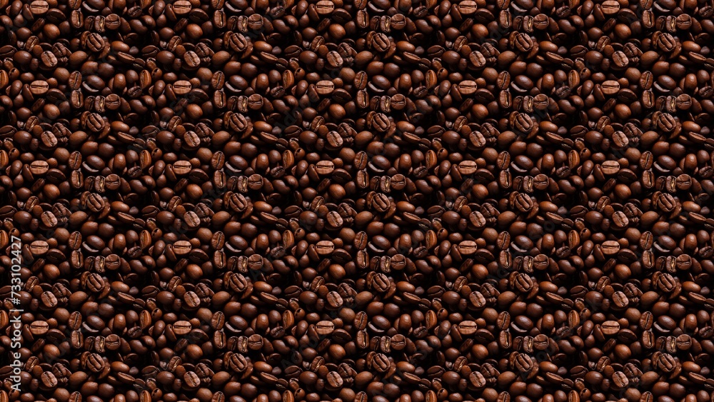 AI generated illustration of a pattern of roasted coffee beans