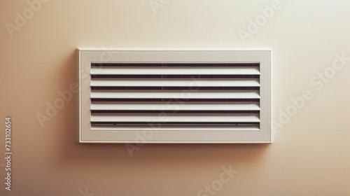 AI generated illustration of a beige wall with an air ventilation grille