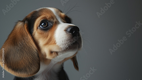 A curious Beagle puppy with soulful eyes, full of life and wonder, AI Generative.