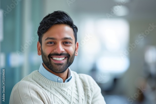 portrait of India business man in modern office