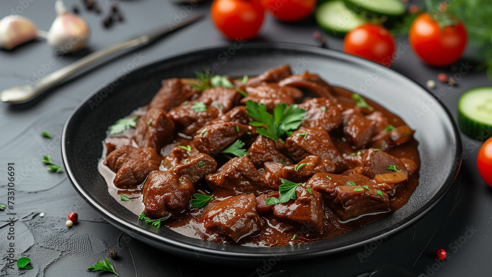 French Elegance: Beef Bourguignon with Fresh Veggies and Herbs French Elegance: Beef Bourguignon with Fresh Veggies and Herbs