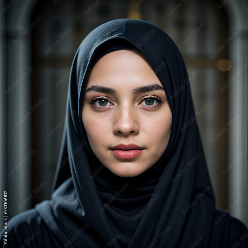 portrait of a muslim woman in a veil portrait of a muslim woman in a veil
