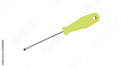 Vector Isolated Illustration of a Screwdriver. Yellow screwdriver on a white background