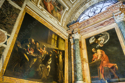Capilla Contarelli, paintings made by the baroque master Caravaggio, San Luigi dei Francesi church, Roma, Lazio, Italia