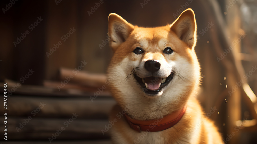 Shiba Inu with a spirited personality and mischievous look