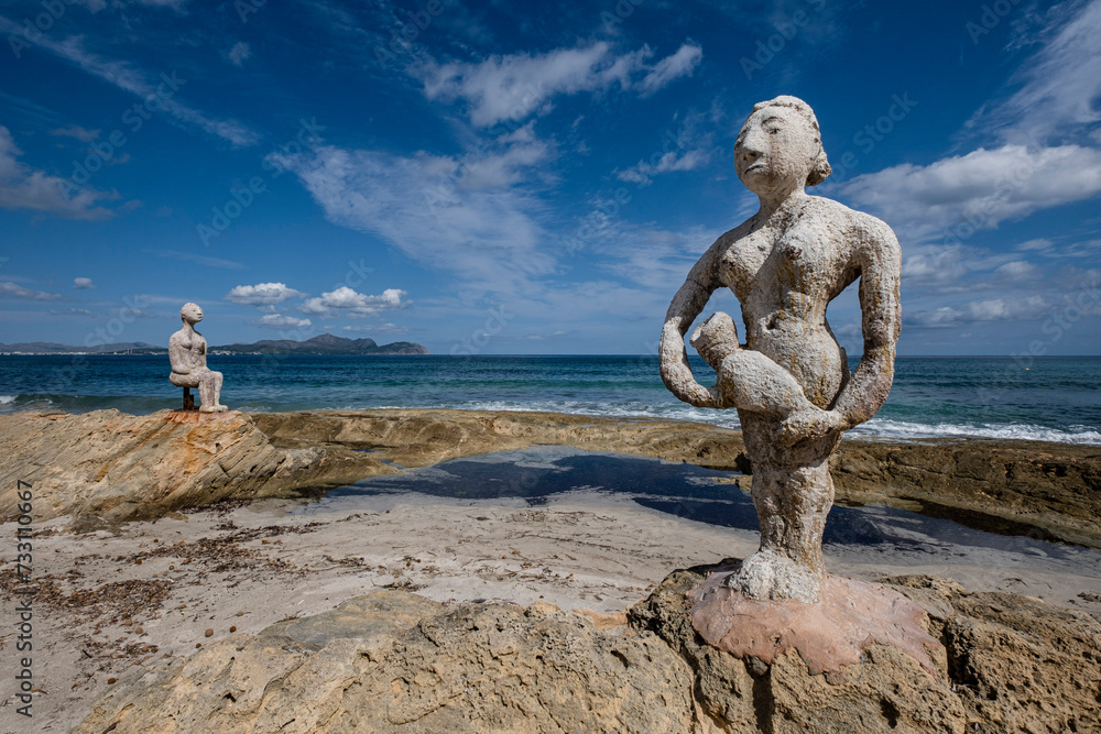The wound, outdoor sculptures by Joan Bennàssar, sculpture by Joan Bennàssar, Can Picafort, municipality of Santa Margalida, Mallorca, Spain The wound, outdoor sculptures by Joan Bennàssar, sculpture by Joan Bennàssar, Can Picafort, municipality of Santa Margalida, Mallorca, Spain