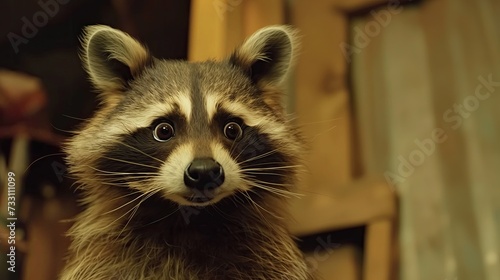 Raccoon with bulging eyes