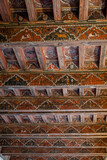 Mudejar coffered ceiling from the 14th century, cloister of Santo Domingo de Silos, Burgos province, Spain