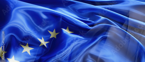 A flag with European Union symbol