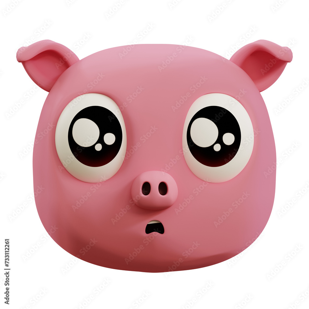  Sad pig 3d emoji
